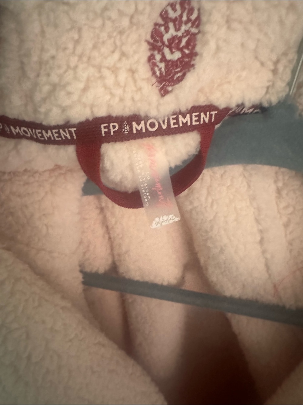 Free People Cream and Red Teddy Mountain Jacket - Picture 4 of 5